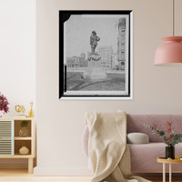 Historic Framed Print, [Miles Morgan statue, Springfield, Mass.],  17-7/8" x 21-7/8"