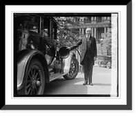 Historic Framed Print, Pres. Coolidge & radio equipped auto,  17-7/8" x 21-7/8"