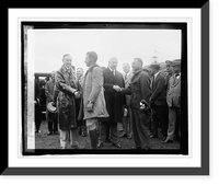 Historic Framed Print, Pres. Coolidge & Sec. Weeks with World Flyers at Bowling Field,  17-7/8" x 21-7/8"
