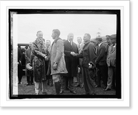 Historic Framed Print, Pres. Coolidge & Sec. Weeks with World Flyers at Bowling Field,  17-7/8" x 21-7/8"