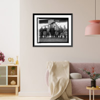 Historic Framed Print, L.H. Smith, Pres. Coolidge, Sec. Weeks, Gen. Patrick, Gen. Mitchell, 9/9/24,  17-7/8" x 21-7/8"