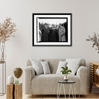 Historic Framed Print, Pres. Coolidge, Sec. Weeks, Sec. Hughes, C.B. Slemp, 9/9/24,  17-7/8" x 21-7/8"