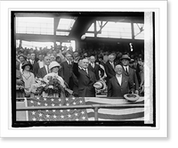Historic Framed Print, Coolidge throwing out ball at Police-Firemen's benefit ball game, 9/13/24,  17-7/8" x 21-7/8"