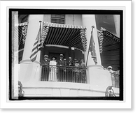 Historic Framed Print, Adm. Eberle, Mrs. Coolidge, Pres. Coolidge, Roosevelt, Gen. Lejeune, Gen. Williams, 9/18,  17-7/8" x 21-7/8"