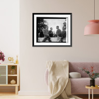 Historic Framed Print, Coolidge presents Harris with Loving Cup for citizens organization, 10/1/24,  17-7/8" x 21-7/8"