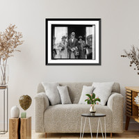 Walter Johnson with his wife and mother at station, 9/30/24, Vintage Print