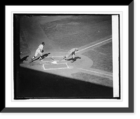 Historic Framed Print, Lindstrom, 1st man up in 6th game, off for 1st on a bunt but was out, 10/9/24,  17-7/8" x 21-7/8"