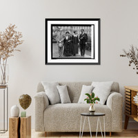 Historic Framed Print, Pres. Coolidge, Mother Jones, Mrs. Coolidge & Theodore Roosevelt, [9/26/24],  17-7/8" x 21-7/8"