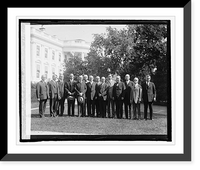 Historic Framed Print, Coolidge & Sec. Work with Com. on Patent Office conditions, 10/6/24,  17-7/8" x 21-7/8"