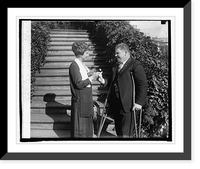 Historic Framed Print, Leo B. Clark presents Forget-Me-Not to Mrs. Coolidge, 10/23/24,  17-7/8" x 21-7/8"