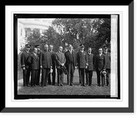 Historic Framed Print, Coolidge and Wilburn with officers and crew of ZR3, 10/16/24,  17-7/8" x 21-7/8"