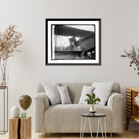 Historic Framed Print, Cap. A.J. Eagle expirimenting at Bowling Field, 10/30/24,  17-7/8" x 21-7/8"