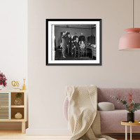 Historic Framed Print, Police Dept. swears in Singer midgets, Louis Vasshek & Dora Vieg, 11/3/24,  17-7/8" x 21-7/8"