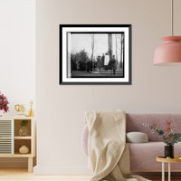 Historic Framed Print, Services at Peace Cross on Armistice Day,  17-7/8" x 21-7/8"