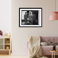 Historic Framed Print, C.F. Monroe, Cecil W. Creel, Will Peterson at W.H., 11/15/24,  17-7/8" x 21-7/8"