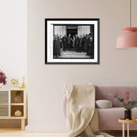 Historic Framed Print, Coolidge with Miss Vada Watson, the Kansas Wheat Girl,  17-7/8" x 21-7/8"