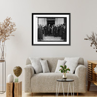 Historic Framed Print, Coolidge with Miss Vada Watson, the Kansas Wheat Girl,  17-7/8" x 21-7/8"