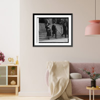 Historic Framed Print, Pres. & Mrs. Coolidge at Central Pres. church, 1/25/25,  17-7/8" x 21-7/8"