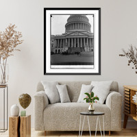 Historic Framed Print, Lumber at Capitol for Inaugural stands, 2/2/25,  17-7/8" x 21-7/8"