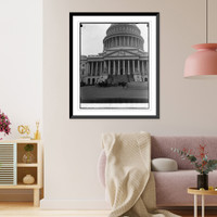 Historic Framed Print, Lumber at Capitol for Inaugural stands, 2/2/25,  17-7/8" x 21-7/8"