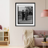 Historic Framed Print, Mickey Walker with Rep. Fred Britten at Capitol, 2/5/25,  17-7/8" x 21-7/8"