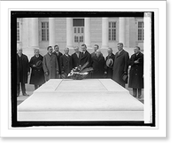 Historic Framed Print, Wm. M. Coffine and Sons of Veterans at Tomb of Un. Soldier, [2/16/25],  17-7/8" x 21-7/8"
