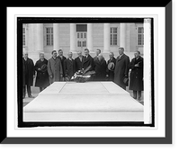 Historic Framed Print, Wm. M. Coffine and Sons of Veterans at Tomb of Un. Soldier, [2/16/25],  17-7/8" x 21-7/8"
