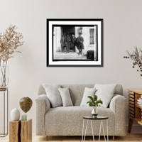 Historic Framed Print, David Barry, Sen. Shortridge, [...] W.H. King, Sec. Wilbur at Mccormick [funeral], 2/26/,  17-7/8" x 21-7/8"