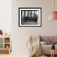 Historic Framed Print, Delegation who witnessed signing of Lincoln Memorial Bridge bill, 2/13/25,  17-7/8" x 21-7/8"