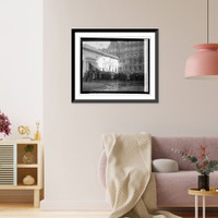 Historic Framed Print, Crowd at W.H. day after Inauguration, 3/5/25,  17-7/8" x 21-7/8"