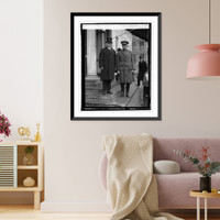 Historic Framed Print, Gov. F.S. Billings & Gen. H.D. Johnson of Vermont, 3/5/25,  17-7/8" x 21-7/8"