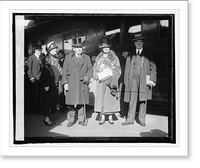 Historic Framed Print, Mr. & Mrs. Kellogg and Mr. & Mrs. Hughes at station, 3/6/25,  17-7/8" x 21-7/8"