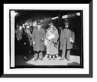 Historic Framed Print, Mr. & Mrs. Kellogg and Mr. & Mrs. Hughes at station, 3/6/25,  17-7/8" x 21-7/8"