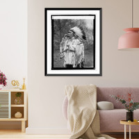 Historic Framed Print, Chief Whirlwind Soldier from Rosebud Reservation, S.D., [3/10/25],  17-7/8" x 21-7/8"