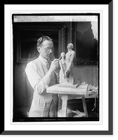 Historic Framed Print, Cecil Thomas, London sculptor, 3/17/25,  17-7/8" x 21-7/8"