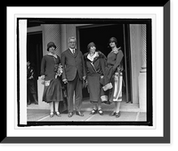 Historic Framed Print, President Elect Gerardo Machado of Cuba, with daughter & 2 friends, [4/15/25],  17-7/8" x 21-7/8"