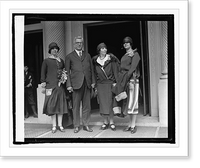 Historic Framed Print, President Elect Gerardo Machado of Cuba, with daughter & 2 friends, [4/15/25],  17-7/8" x 21-7/8"