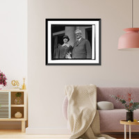 Historic Framed Print, President Elect Gerardo Machado with daughter, Elvira, 4/15/25,  17-7/8" x 21-7/8"