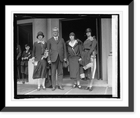 Historic Framed Print, Gerardo Machado with daughter and friends, 4/15/25,  17-7/8" x 21-7/8"