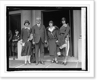 Historic Framed Print, Gerardo Machado with daughter and friends, 4/15/25,  17-7/8" x 21-7/8"