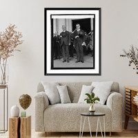 Historic Framed Print, President Elect Gerardo Machado with J.B. Wright, 4/15/25,  17-7/8" x 21-7/8"