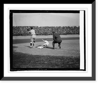 Historic Framed Print, Goslen safe at 3rd after his triple, 4/22/25,  17-7/8" x 21-7/8"