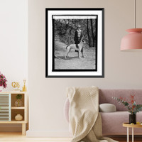 Historic Framed Print, Miss Barbara Watson with Champion Liskerd Fortunatis,  4/14/25",  17-7/8" x 21-7/8"