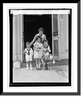 Historic Framed Print, Children present Mrs. Coolidge with flowers, 5/1/25,  17-7/8" x 21-7/8"