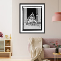 Historic Framed Print, Children present Mrs. Coolidge with flowers, 5/1/25,  17-7/8" x 21-7/8"