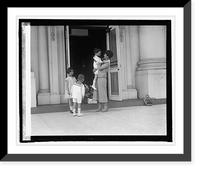 Historic Framed Print, Children present Mrs. Coolidge with flowers, [5/1/25] - 2,  17-7/8" x 21-7/8"