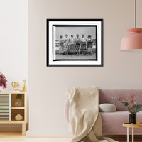 Historic Framed Print, Debs as waitresses at horse show, 5/20/25,  17-7/8" x 21-7/8"