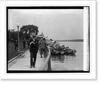 Historic Framed Print, Crash of Navy plane on Haynes Point, 5/13/25,  17-7/8" x 21-7/8"