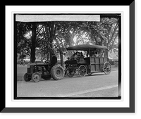 Historic Framed Print, Tony" Tom Mix's horse drawn by tractor,  [5/21/25]",  17-7/8" x 21-7/8"