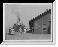 Historic Framed Print, D. & C. st[eame]r at dock, St. Ignace, Mich.,  17-7/8" x 21-7/8"